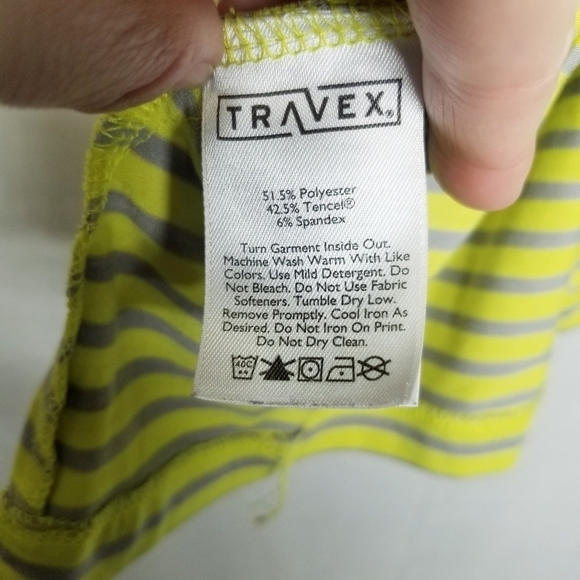 Eddie Bauer Travex‎ Long Tunic Tank Yellow Gray Racerback Zip pocket Size M - Picture 11 of 12